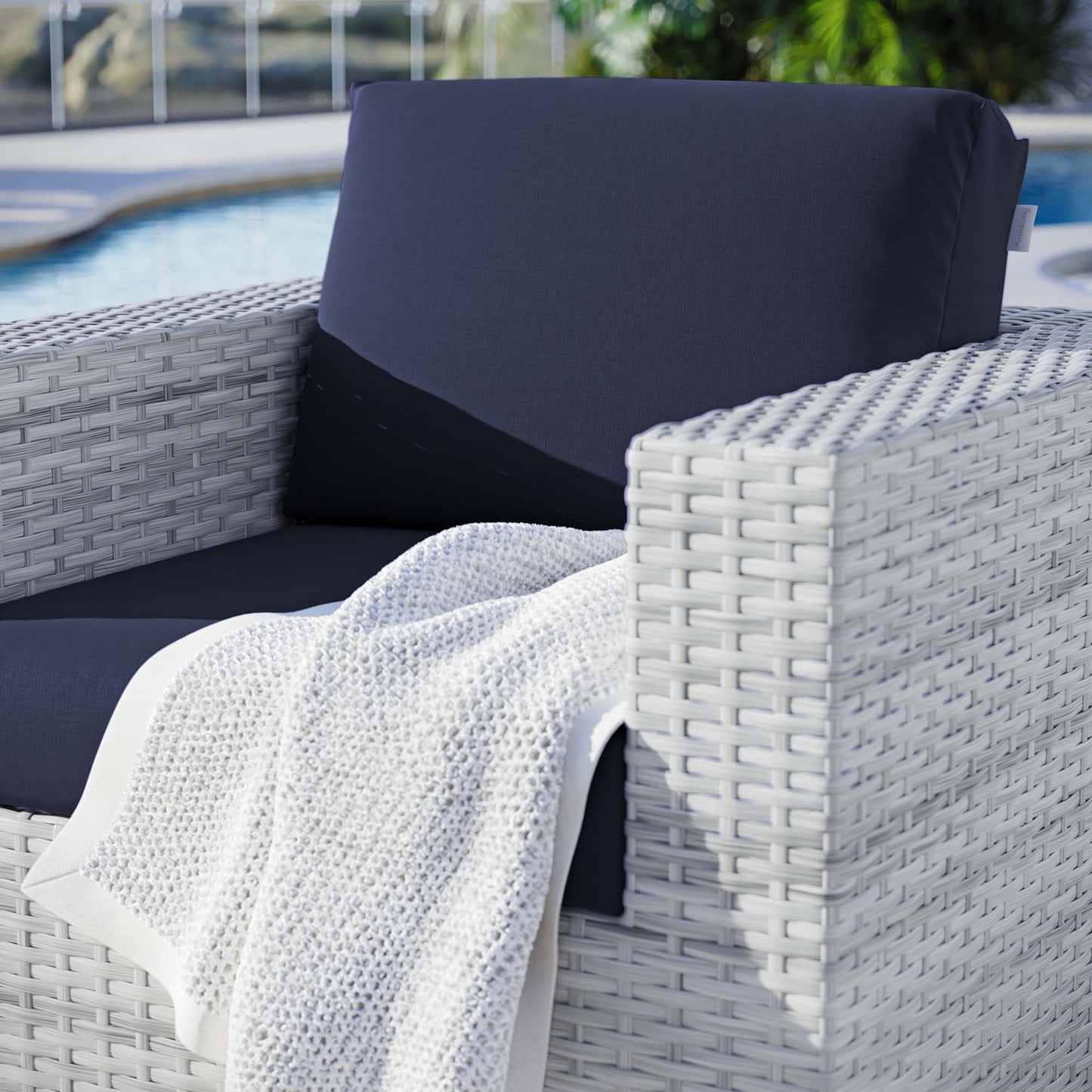 Convene Outdoor Patio Armchair in Light Gray Navy by Modway (EEI-4297)