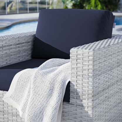 Convene Outdoor Patio Armchair in Light Gray Navy by Modway (EEI-4297)