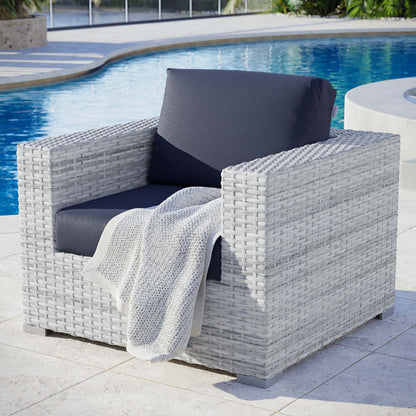 Convene Outdoor Patio Armchair in Light Gray Navy by Modway (EEI-4297)