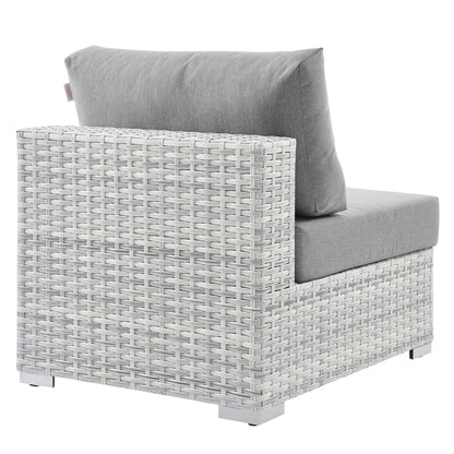 Convene Outdoor Patio Armless Chair in Light Gray Gray by Modway (EEI-4298)