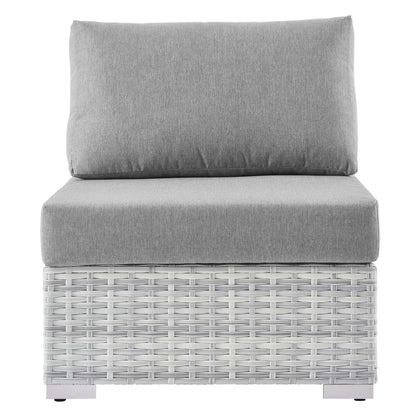 Convene Outdoor Patio Armless Chair in Light Gray Gray by Modway (EEI-4298)