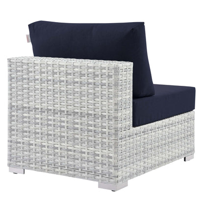 Convene Outdoor Patio Armless Chair in Light Gray Navy by Modway (EEI-4298)