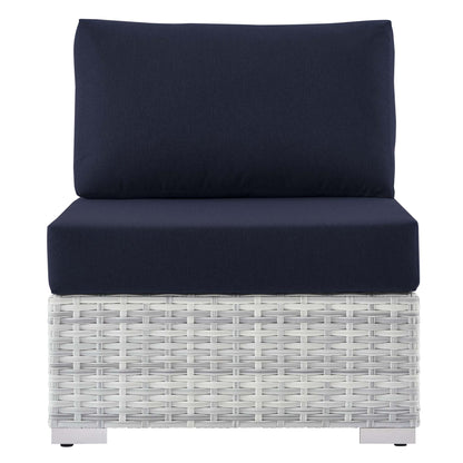 Convene Outdoor Patio Armless Chair in Light Gray Navy by Modway (EEI-4298)