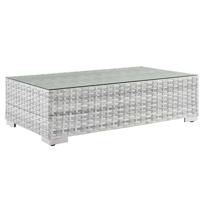 Convene Outdoor Patio Wicker Rattan Coffee Table in Light Gray by Modway