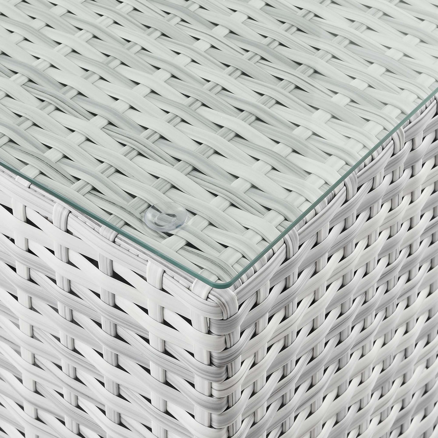 Convene Outdoor Patio Wicker Rattan Coffee Table in Light Gray by Modway