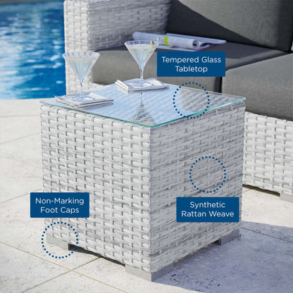 Convene Outdoor Patio Side Table in Light Gray by Modway (EEI-4300)