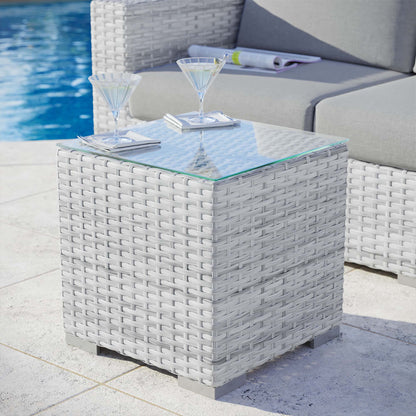 Convene Outdoor Patio Side Table in Light Gray by Modway (EEI-4300)
