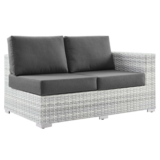 Convene Outdoor Patio Right-Arm Loveseat in Light Gray Charcoal by Modway (EEI-4302)