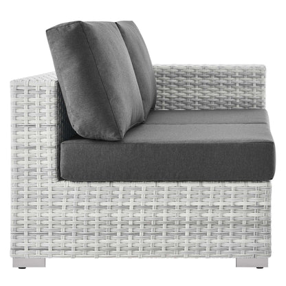Convene Outdoor Patio Right-Arm Loveseat in Light Gray Charcoal by Modway (EEI-4302)