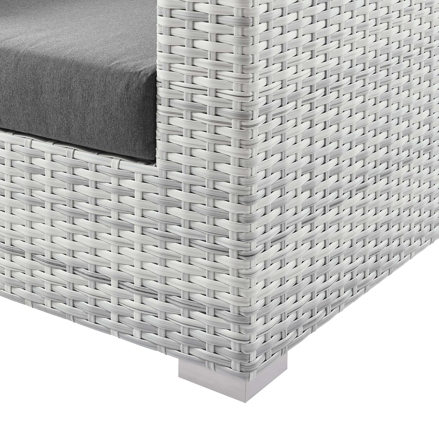 Convene Outdoor Patio Right-Arm Loveseat in Light Gray Charcoal by Modway (EEI-4302)