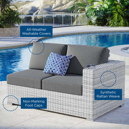 Convene Outdoor Patio Right-Arm Loveseat in Light Gray Charcoal by Modway (EEI-4302)