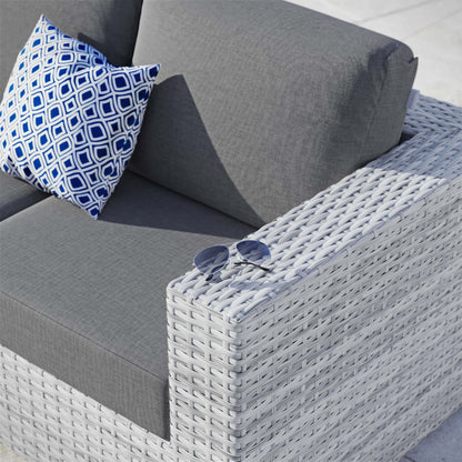 Convene Outdoor Patio Right-Arm Loveseat in Light Gray Charcoal by Modway (EEI-4302)