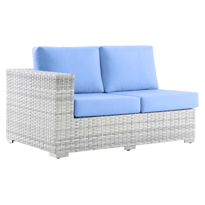 Convene Outdoor Patio Left-Arm Loveseat in Light Gray Light Blue by Modway (EEI-4303)