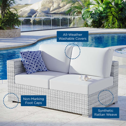 Convene Outdoor Patio Left-Arm Loveseat in Light Gray White by Modway (EEI-4303)