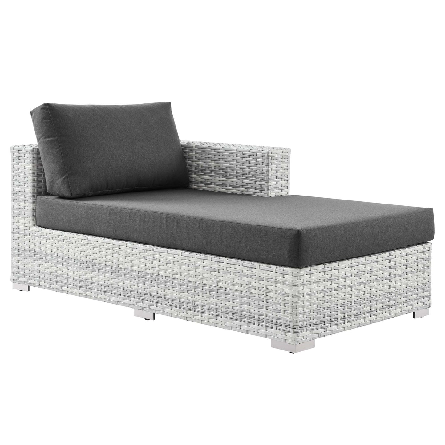 Convene Outdoor Patio Right Chaise in Light Gray Charcoal by Modway (EEI-4304)