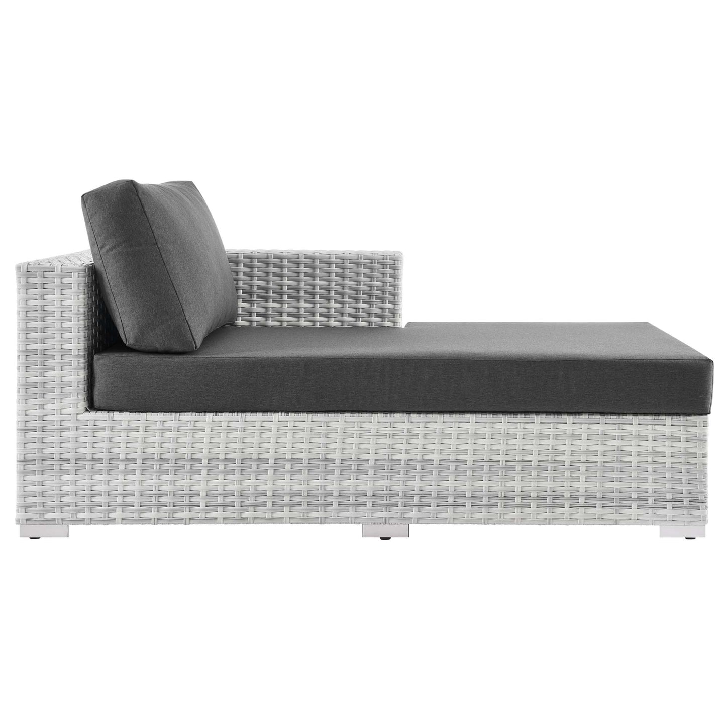 Convene Outdoor Patio Right Chaise in Light Gray Charcoal by Modway (EEI-4304)