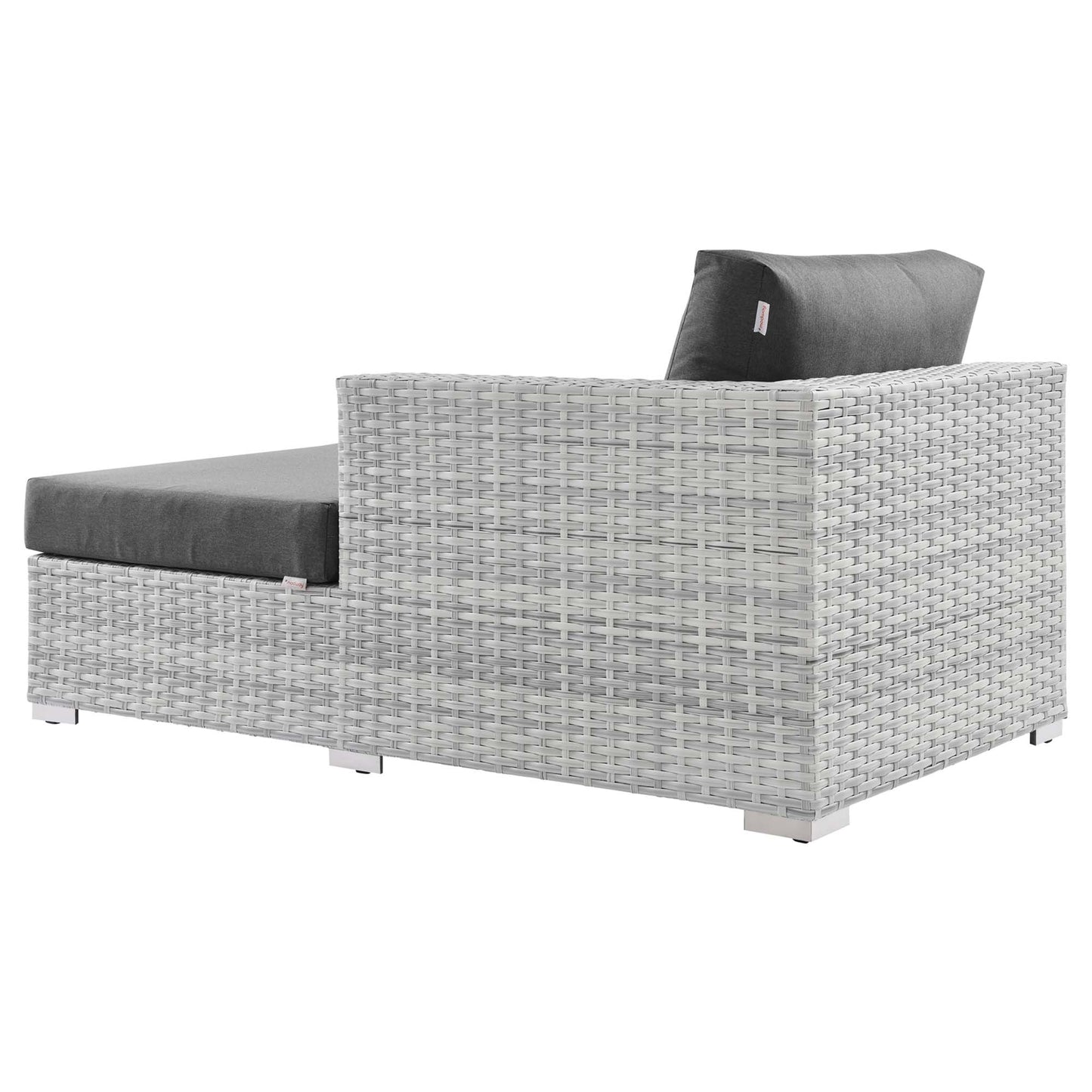 Convene Outdoor Patio Right Chaise in Light Gray Charcoal by Modway (EEI-4304)