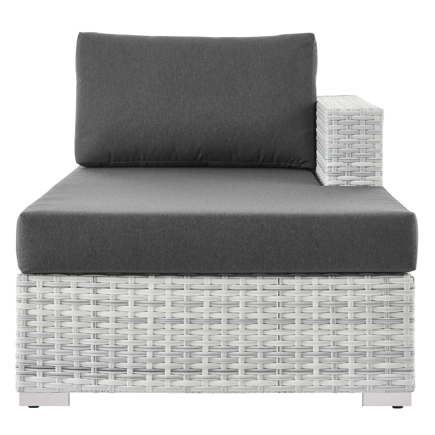 Convene Outdoor Patio Right Chaise in Light Gray Charcoal by Modway (EEI-4304)