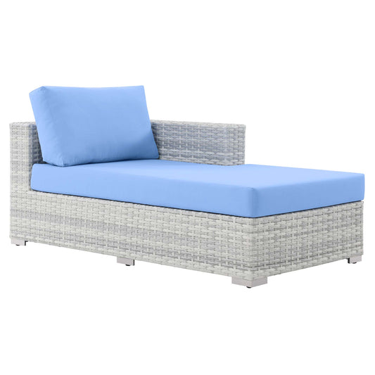 Convene Outdoor Patio Right Chaise in Light Gray Light Blue by Modway (EEI-4304)