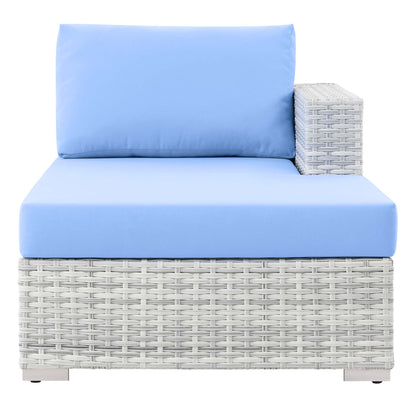 Convene Outdoor Patio Right Chaise in Light Gray Light Blue by Modway (EEI-4304)