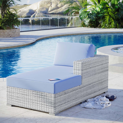 Convene Outdoor Patio Right Chaise in Light Gray Light Blue by Modway (EEI-4304)