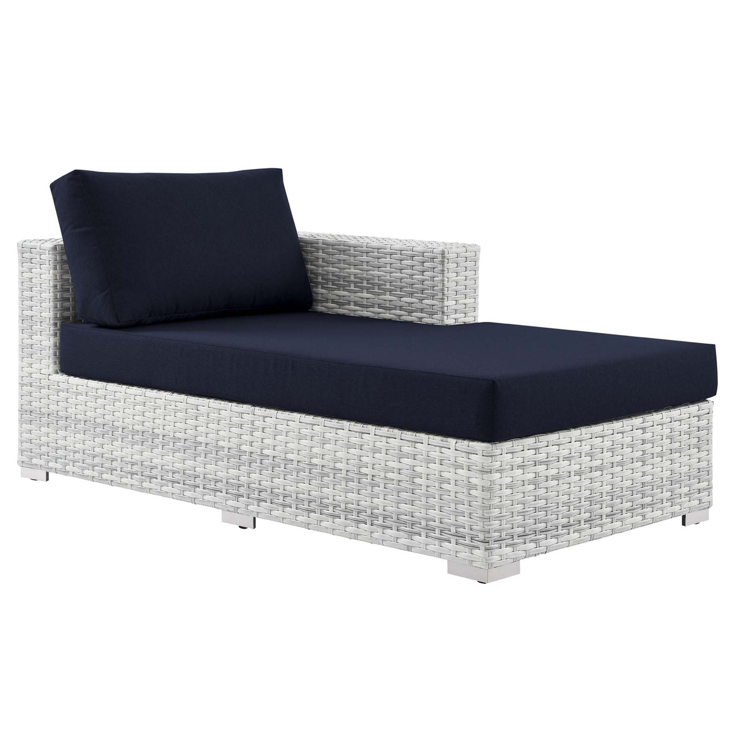 Convene Outdoor Patio Right Chaise in Light Gray Navy by Modway (EEI-4304)