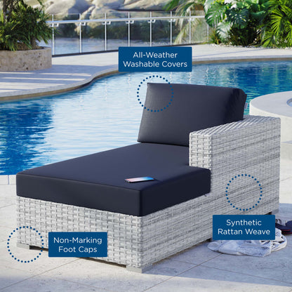 Convene Outdoor Patio Right Chaise in Light Gray Navy by Modway (EEI-4304)