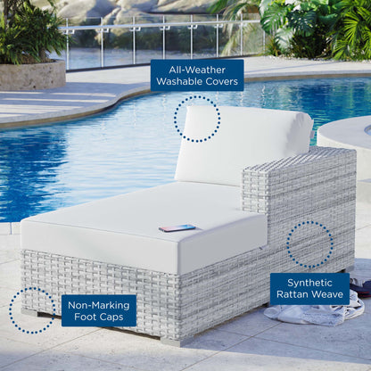 Convene Outdoor Patio Right Chaise in Light Gray White by Modway (EEI-4304)