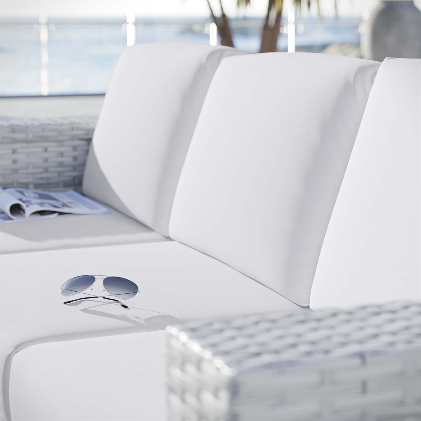 Convene Outdoor Patio Sofa in Light Gray White by Modway (EEI-4305)