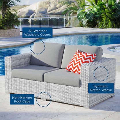 Convene Outdoor Patio Loveseat in Light Gray Gray by Modway (EEI-4306)