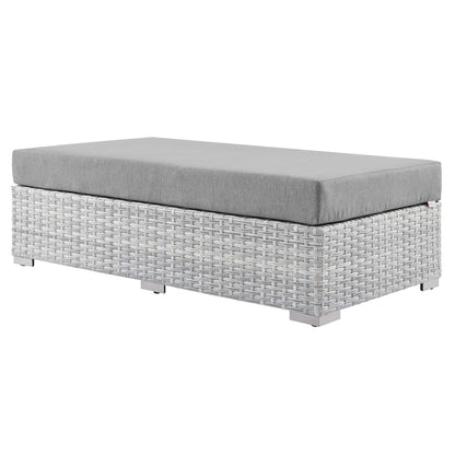 Convene Outdoor Patio Rectangular Ottoman in Light Gray Gray by Modway (EEI-4308)
