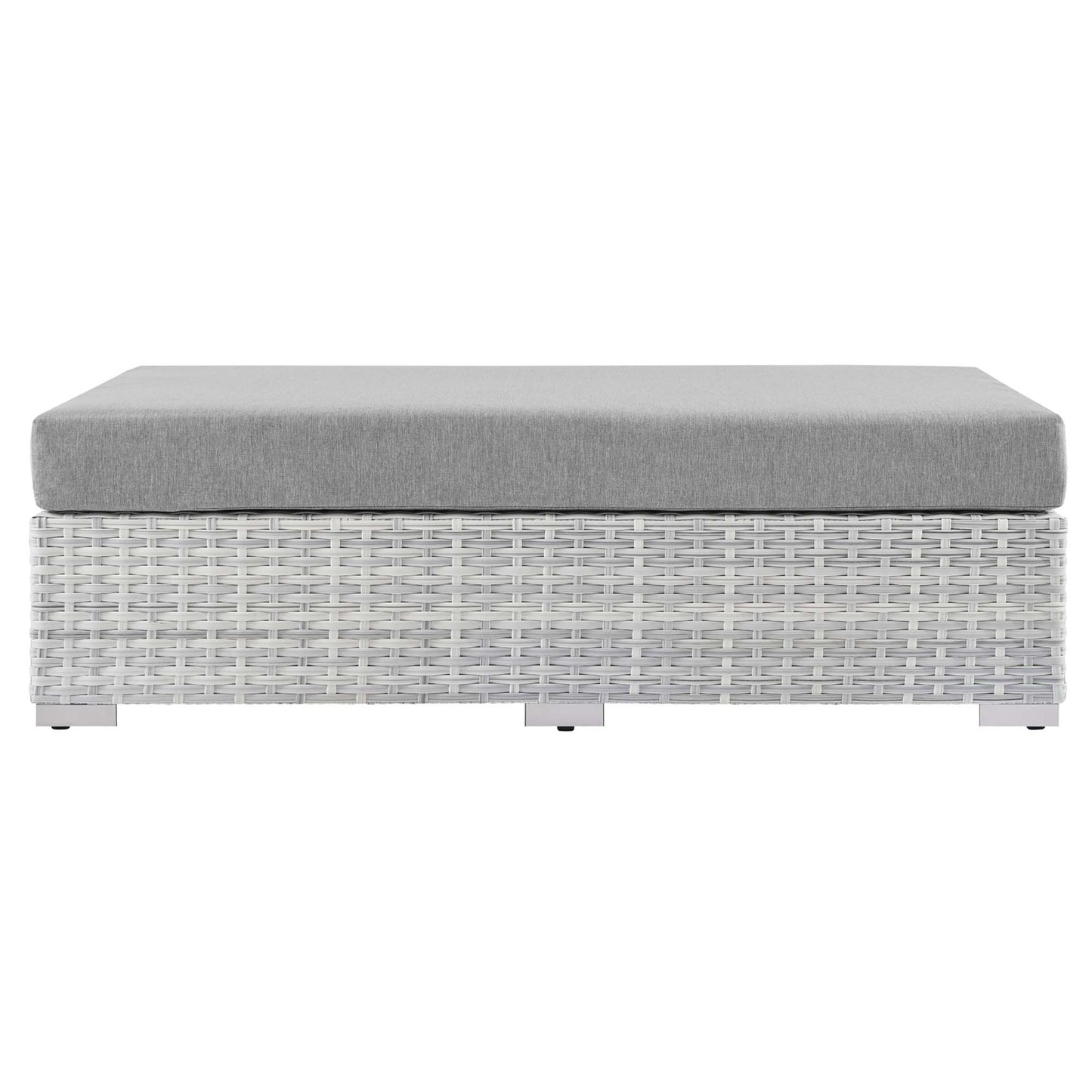 Convene Outdoor Patio Rectangular Ottoman in Light Gray Gray by Modway (EEI-4308)