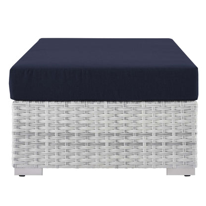 Convene Outdoor Patio Rectangular Ottoman in Light Gray Navy by Modway (EEI-4308)