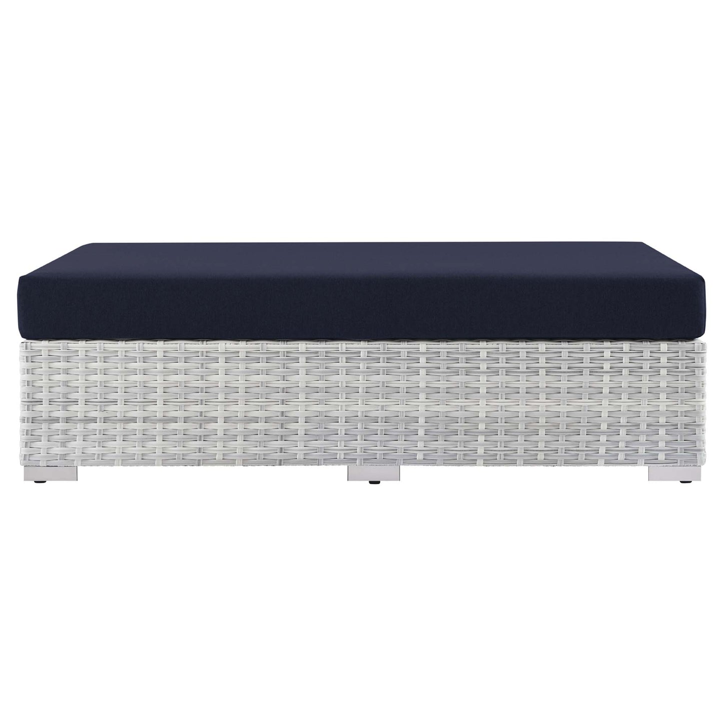 Convene Outdoor Patio Rectangular Ottoman in Light Gray Navy by Modway (EEI-4308)