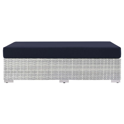 Convene Outdoor Patio Rectangular Ottoman in Light Gray Navy by Modway (EEI-4308)