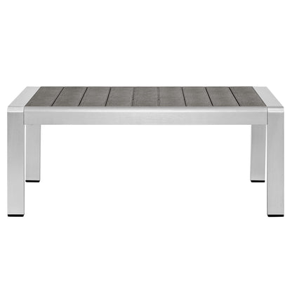 Shore 4 Piece Sunbrella Fabric Outdoor Patio Aluminum Set in Silver Navy by Modway (4315)