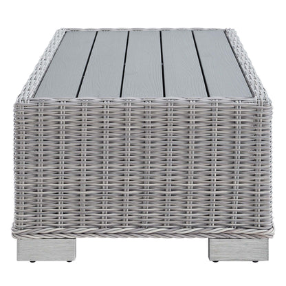 Conway 4-Piece Sunbrella Outdoor Patio Wicker Rattan Furniture Set in Light Gray Gray by Modway (4355)