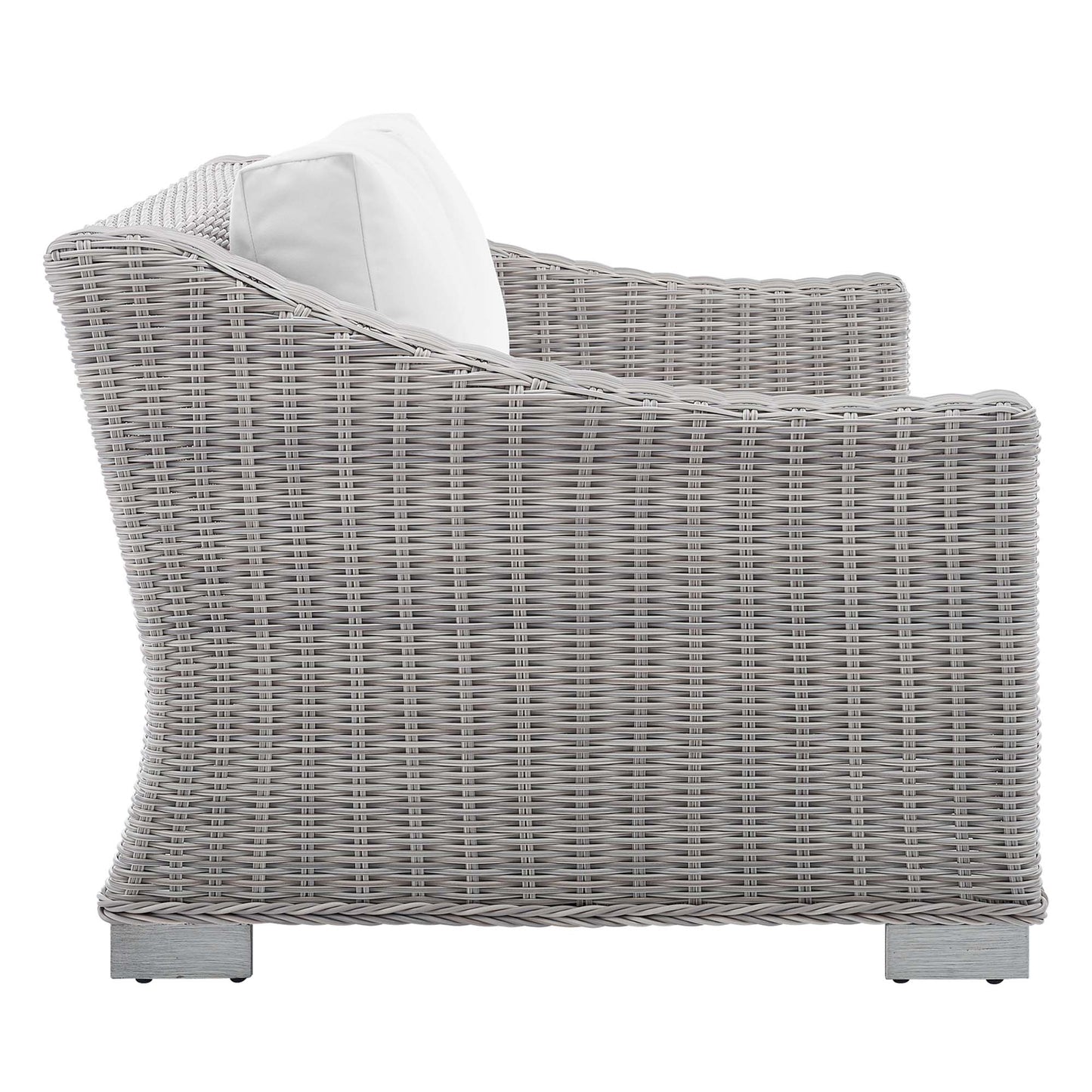 Conway 4-Piece Sunbrella Outdoor Patio Wicker Rattan Furniture Set in Light Gray White by Modway (4355)