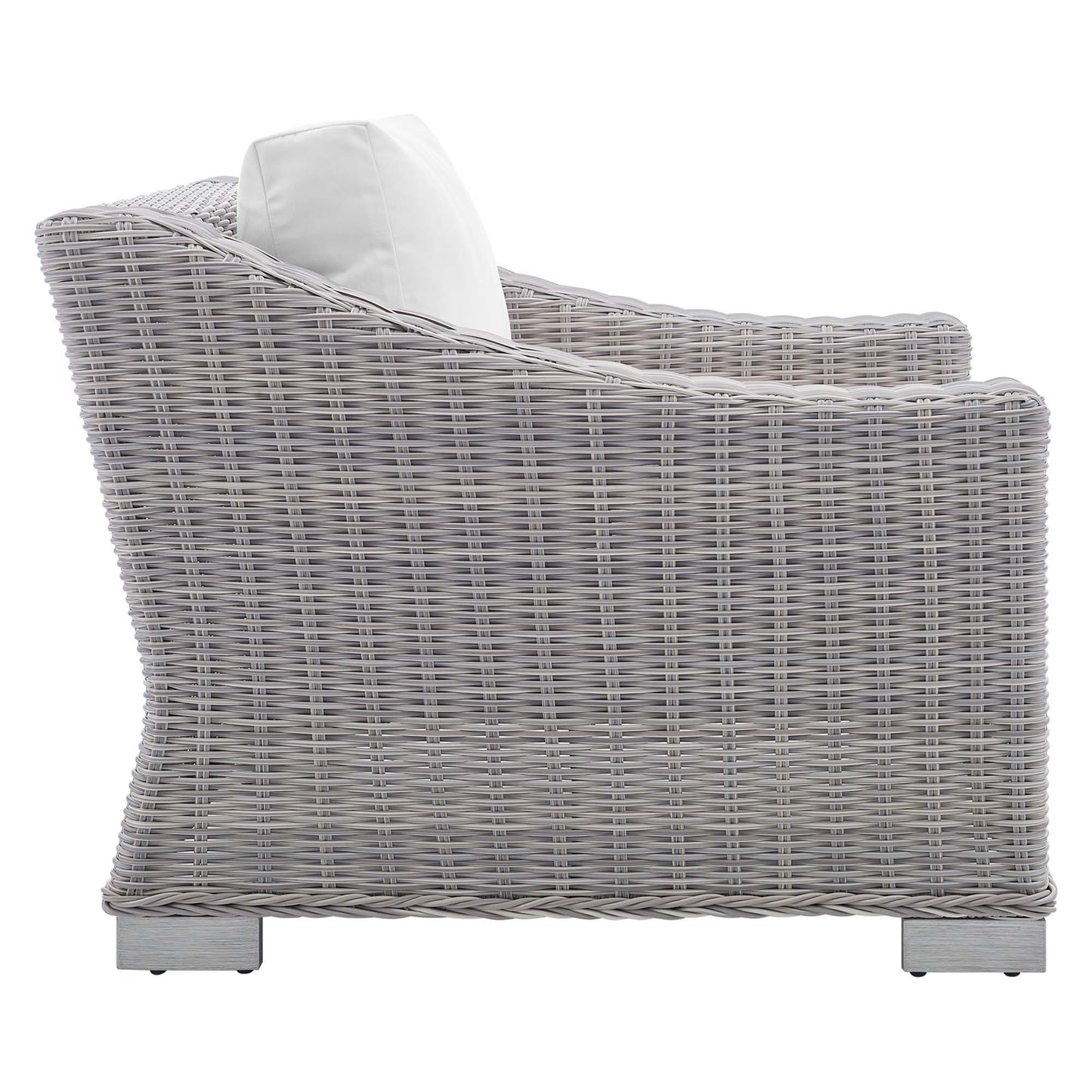 Conway 4-Piece Sunbrella Outdoor Patio Wicker Rattan Furniture Set in Light Gray White by Modway (4359)