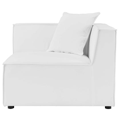 Saybrook 2-Piece Outdoor Patio Upholstered Sectional Sofa Loveseat in White by Modway (4377)