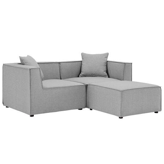 Saybrook Outdoor Patio Upholstered Loveseat and Ottoman Set in Gray by Modway (4378)