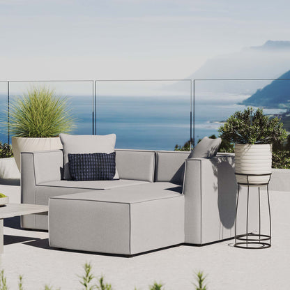 Saybrook Outdoor Patio Upholstered Loveseat and Ottoman Set in Gray by Modway (4378)