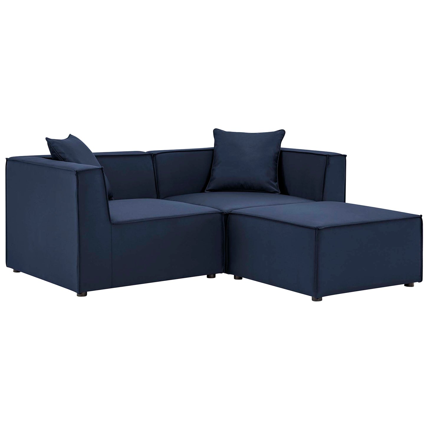 Saybrook Outdoor Patio Upholstered Loveseat and Ottoman Set in Navy by Modway (4378)