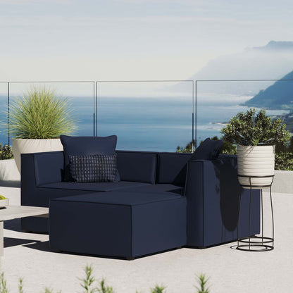 Saybrook Outdoor Patio Upholstered Loveseat and Ottoman Set in Navy by Modway (4378)