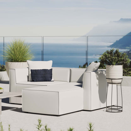 Saybrook Outdoor Patio Upholstered Loveseat and Ottoman Set in White by Modway (4378)