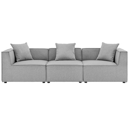 Saybrook 3-Piece Outdoor Patio Upholstered Sectional Sofa in Gray by Modway (4379)