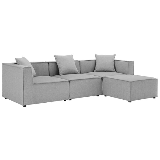 Saybrook 4-Piece Outdoor Patio Upholstered Sectional Sofa in Gray by Modway (4380)