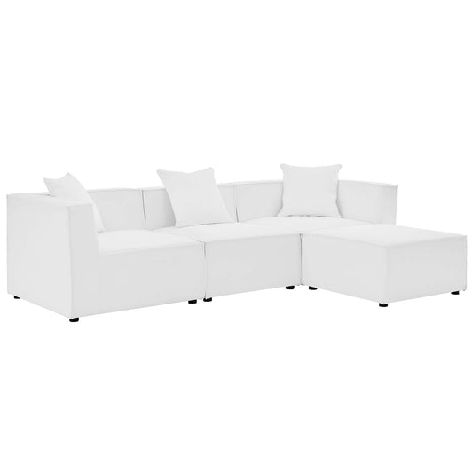 Saybrook 4-Piece Outdoor Patio Upholstered Sectional Sofa in White by Modway (4380)