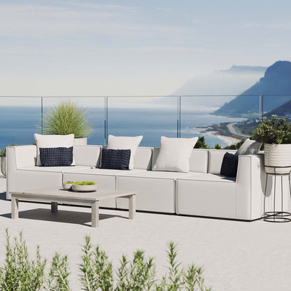 Saybrook 4-Piece Outdoor Patio Upholstered Sectional Sofa in White by Modway (4381)