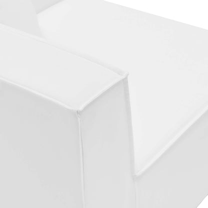 Saybrook 6-Piece Outdoor Patio Upholstered Sectional Sofa in White by Modway (4383)
